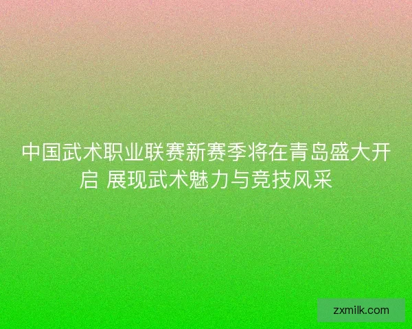 中国武术职业联赛新赛季将在青岛盛大开启 展现武术魅力与竞技风采