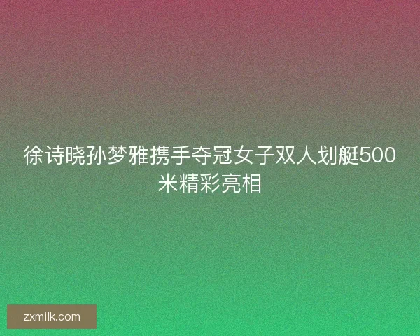 徐诗晓孙梦雅携手夺冠女子双人划艇500米精彩亮相 徐诗晓孙梦雅携手夺冠女子双人划艇500米精彩亮相